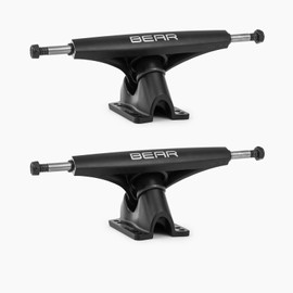 Bear Trucks Gen 6 Grizzly Longboard Trucks, Black, 130mm 50° - 83a White Bushing