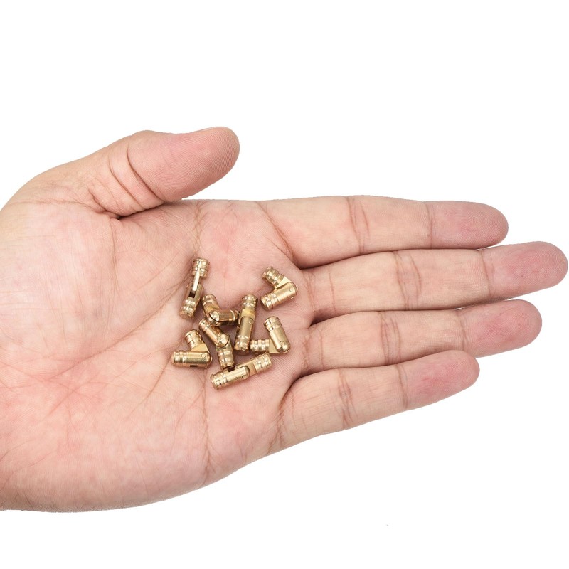 sourcing map 18Pcs Invisible Brass Barrel Hinge, 19x5mm Concealed Hinges,