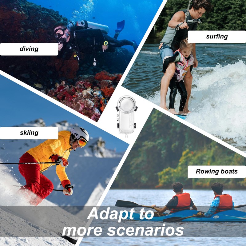 Birgipar Invisible Dive Case for Insta360 X4 - Transparent Acrylic