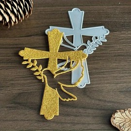 Christmas Cross Doves Flower Metal Die Cuts,Flower Branch Leaf Cutting Dies Cut Stencils for DIY Scrapbooking Album Decorative Embossing Paper Dies Card Making