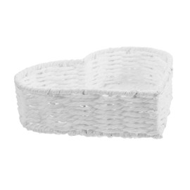 BIUDECO Heart Shaped Woven Storage Basket Versatile Fruit Vegetable and Bread Organizer for Kitchen Dining Table Breathable Design for Freshness for Home Decor and Sundries Storage