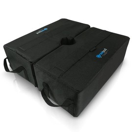 Gravipod DUO Square Detachable Umbrella Base Weight Bags, Up to 110 lbs Stability - Weather-Resistant, Easy-Fill Dual Design, Fits Offset and Patio Umbrellas - 510956