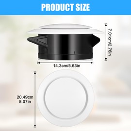 6 Inch Soffit Vent, Adjustable Air Vent Cover, ABS Round Ceiling Vent Covers for Living Room, Attic, Bathroom, Kitchen, Ventilation Use, White - Opening Size 5.6", 4 Pack