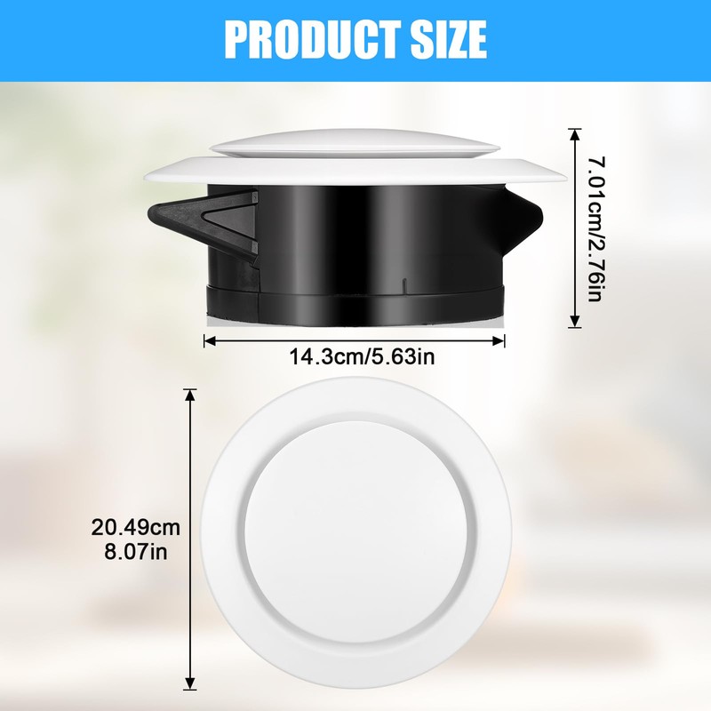 6 Inch Soffit Vent, Adjustable Air Vent Cover, ABS Round