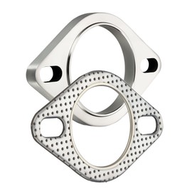 EVIL ENERGY 2.5 Inch 2 Bolt Exhaust Flange Connection Kit, Stainless Steel Exhaust Flange and Gasket Set, Exhaust Flanges with Flange Edge for Easier Welding, 1 PC