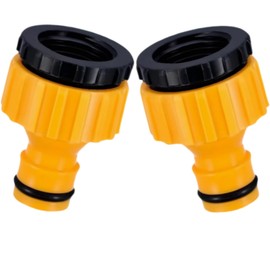 Garden Hose Faucet Adapter, ABS Garden Hose Connector, 2-in-1 Faucet Quick Connector, Outdoor Threaded Faucet Adapter (Yellow)