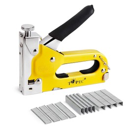 Topec Upholstery Staple Gun Heavy Duty, 3-in-1 Stapler Gun with 600 Staples, Manual Brad Nailer Power Adjustment Wood Stapler for Crafts, Wall, Upholstering, Furniture, DIY