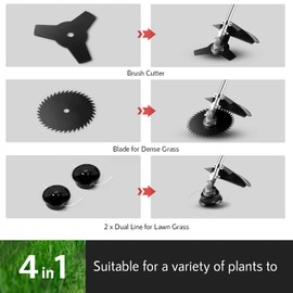 Weed Wacker 58CC 4-in-1 Gas Powered String Trimmer, Straight Shaft String Trimmer Brush Cutter with U-Handle and Trimming Heads for Grass/Heavy Bush/(Green)