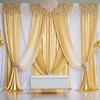 20ft x 10ft Gold Sequin Backdrop Curtain for Parties, Wrinkle