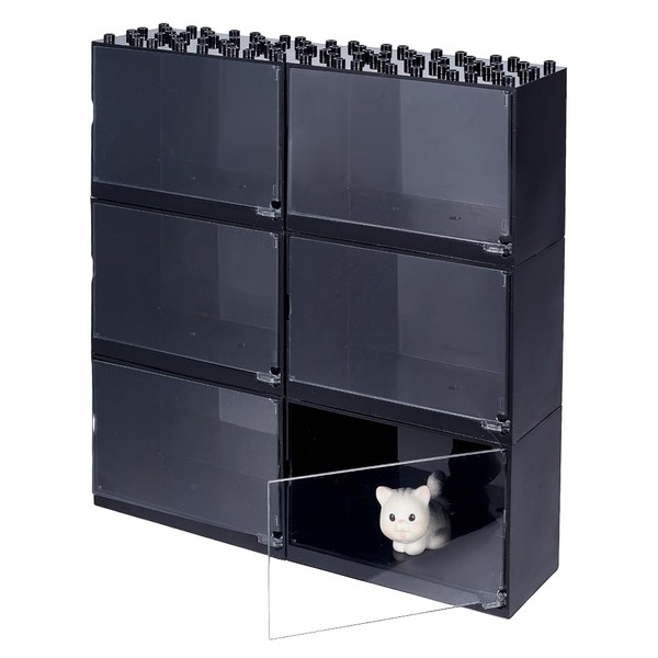 OLYCRAFT 6Pcs Minifigures Display Case Black Collectibles Display Box Action