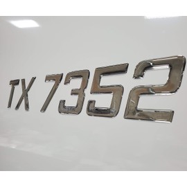 Boat & Jetski Registration Numbers - Domed/Raised Decal (16 Pcs) Solid Plain Chrome (M- Series)