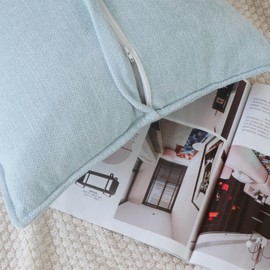 OYIMUA Chenille Cushion Covers Blue 2 Pack Cushion Cover 40cm x 40cm Square Pillow Covers Soft Decorative Pillows 16x16 for Living Room Bedding Accessories