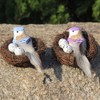 Kryoflare Artificial Bird Nest with Eggs, 3.14 inch Decorative Twig