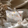 CRULTY Cute Spring Floral Makeup Bags for Women, Pastel Flower