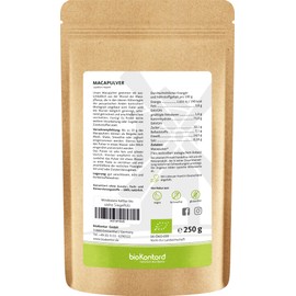 Organic Maca Powder 250 g Light Maca Powder from Peru, Laboratory Tested from Controlled Organic Cultivation, No Additives, 100% Pure, Bottled by Hand in Germany bioKontor
