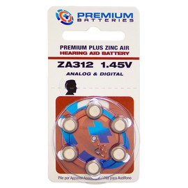 Premium Batteries Zinc Air Hearing Aid Batteries ZA312 1.45V Size 312, PR41, P312 (18 Batteries)