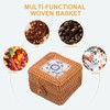 Kichvoe Rattan Storage Box Sundries Organizer Trinket Chest Desktop Storage