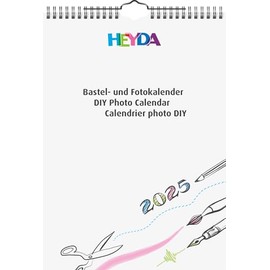Heyda Craft and Photo Calendar Year-Bound (2025), 1 Sheet = 1 Month, A4, White