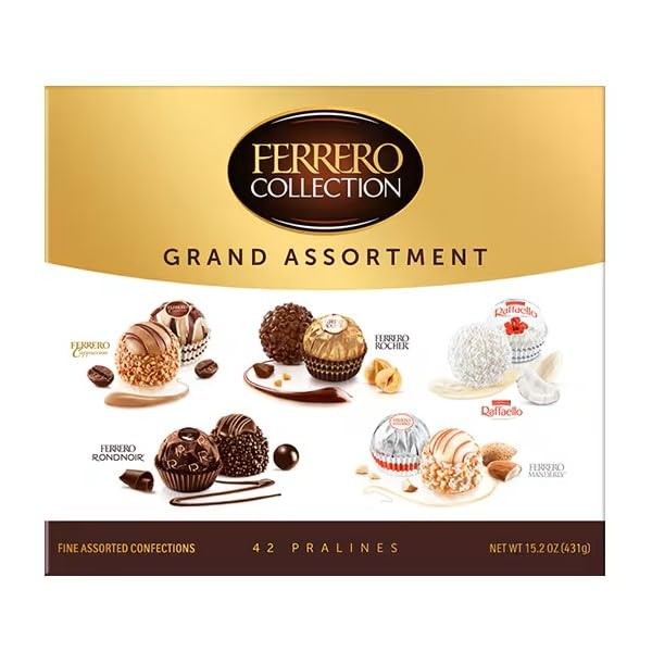Ferrero Collection Grand Assortment Chocolate, 42 Fine Assorted Count, Net