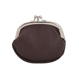 GERMANUS Barbara Women's Leather Purse with Clasp, brown, Classic