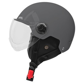 Motorcycle Helmet,Summer Handmade Personality Vintage DOT Approved, German Style Half Helmet Motorcycle Cruiser Scooter with Windproof Glasses Cool Helmet for Men and Women (Medium, Gray)