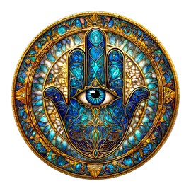 Wooden Puzzles for Adults - Challenging Hand of Fatima Adult Puzzle, Unique Animal Shaped Wooden Jigsaw Puzzles for Adults, Creative Gifts Family Games 8.5 * 8.5in 100pcs