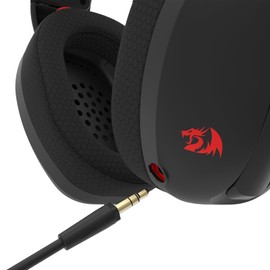 Redragon Auriculares IRE Negros H848 Wireless con Bluetooth y dongle USB, Ultraligero 180 Gramos, Mic Desmontable, PC, Consola, Movil