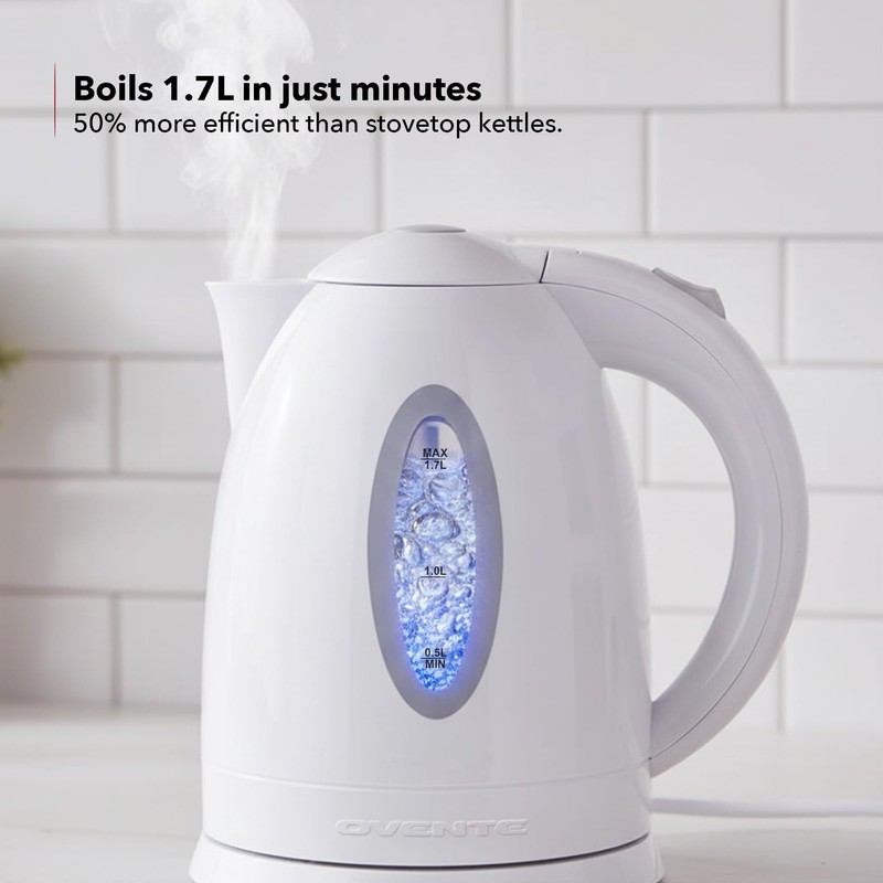 OVENTE Electric Kettle, 1.7L Fast Boiling Water Heater for Coffee