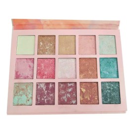 15 Sombras Iluminadores Ojos Maquillaje Marmol Bicolor Combi                                                                                          