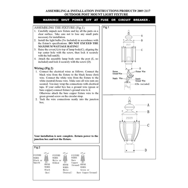 Livex Lighting 2117-02 Outdoor Post with Clear Beveled Glass Shades,