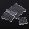 Stamp Block, Transparent Acrylic Stamping Blocks with Grid Lines, Clear