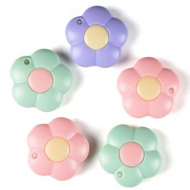 Sakkou Mini Small Retractable Cute Pink Purple Green Pretty Letter Opener Desk Safe Flower Box Opener Keychain for Women Work Decorative Office Tool Plastic(5pcs/Pack)