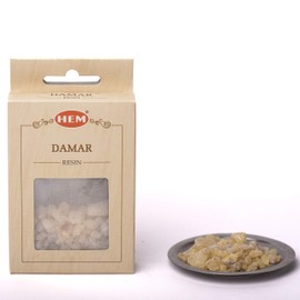 HEM Damar Incense Resin for Charcoal Burning Tablets | Air Purifier & Long Lasting Fragrance | 100% Natural Ingredient, Used for Aromatherapy | Gift Set - 30gm