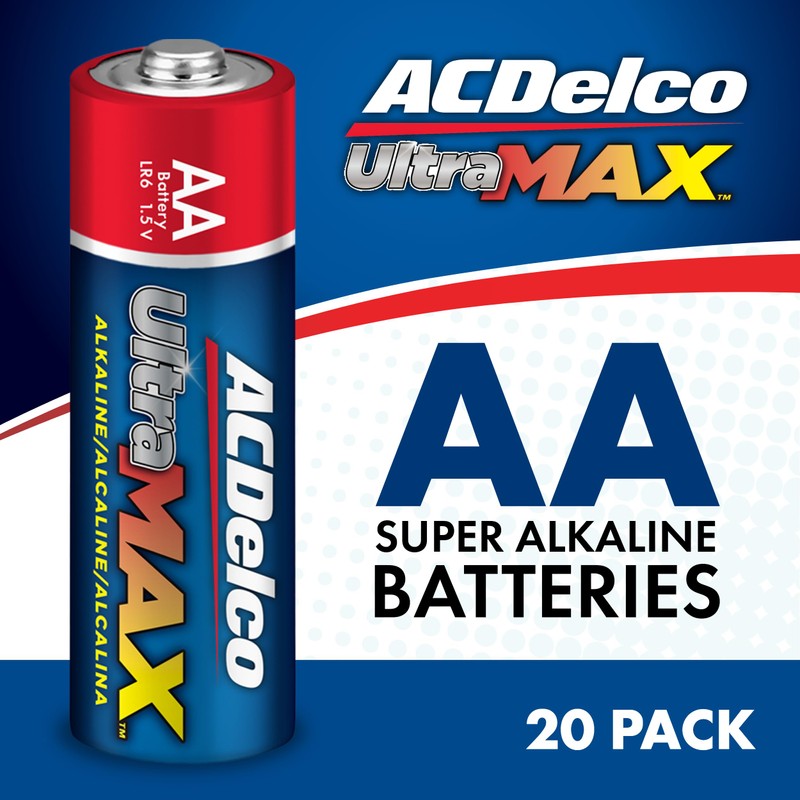 Powermax ACDelco UltraMAX 20-Count AA Batteries, Alkaline Battery with Advanced