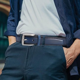 DOOPAI Mens Dress Belt -Genuine Leather Dress Belts For Men,Casual Suit Jeans Belt-Single Prong Buckle black belt