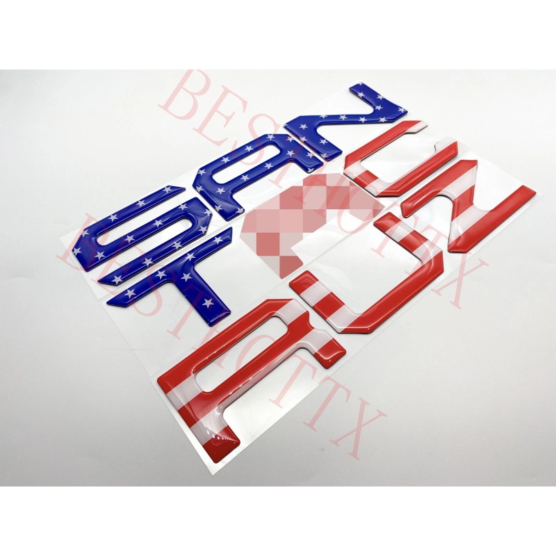 AUTO4RACING 3D US FLAG RAISED DOMED TAILGATE LETTERS FITS HYUNDAI
