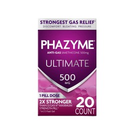 Phazyme Ultimate Gas Bloating Relief Works in Minutes 500 mg Simethicone Fast Gels (20 Count (Pack of 2))