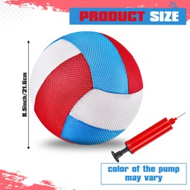 Threan 8.5 Inch Waterproof Volleyball with Grip Technology Water Beach Pool Volleyball for Teens Adults Pool Game Outdoor and Indoor(Blue, Red, White)