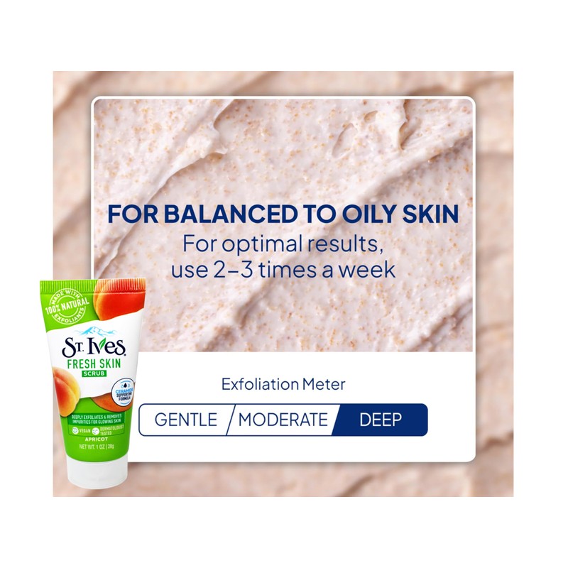 St. Ives Fresh Skin Scrub, Deep Exfoliator Skin Care for
