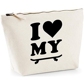 Hippowarehouse I love my skateboard printed make up cosmetic wash bag 18x19x9cm