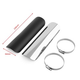 Motorcycle Exhaust Pipe Heat Shield Silencer Straight Cover Universal Exhaust Muffler Pipe Heat Shield Cover Connection Pipe Protection Cover Heel Protection Assembly (Black)