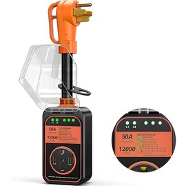 RV Surge Protector 50 Amp Waterproof, 12000J Upgraded RV Power Surge Protector with Safety Certification, RV Adapter Plug for Camper, Circuit Analyzer for Travel Trailers