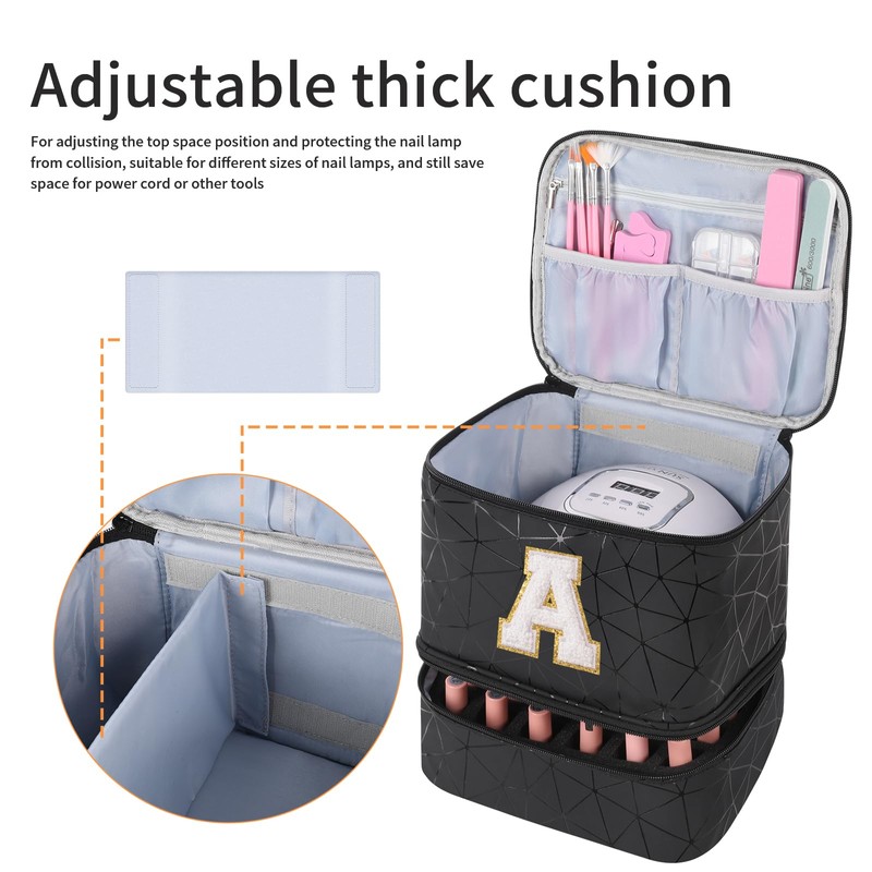 KGMCARE Estuche organizador para esmalte de uñas, Negro -, E