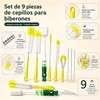 Set de 9 Pcs Cepillos de Limpieza, Mango Largo Desmontable