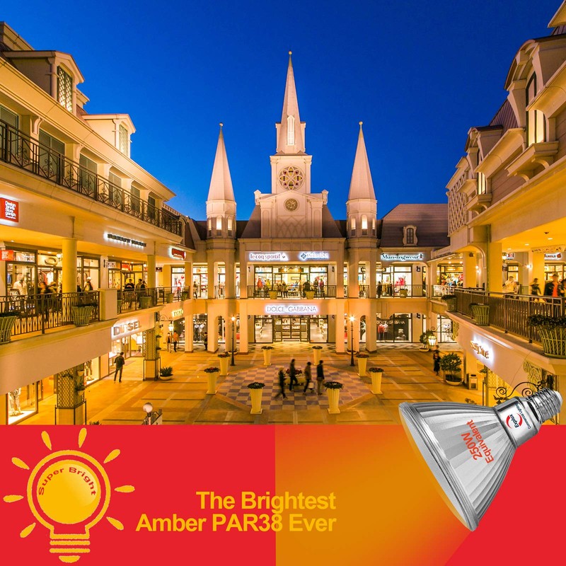 Explux Super-Intensity 250W Equivalent LED PAR38 Outdoor Flood Amber Light