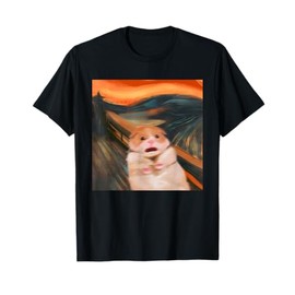 Funny Scared Hamster Meme Scream Graphic Tees for Women Men T-Shirt