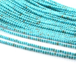 110 piezas de cuentas sueltas de turquesa natural de 3 mm, redondas, pequeñas, para hacer pulseras y collares de joyería, cuentas espaciadoras lisas de gema