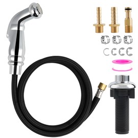Hygie Rinse Universal Fit Kitchen Faucet Sprayer Attachment/Hose/Holder Set Compatible with Moen/Delta Faucet Sprayer Replacement, Kitchen Sink Side Sprayer Head, Chrome