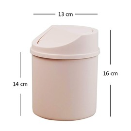 Kiddream 2 Liter Mini Desktop Trash Cans, Small Garbage Can with Lid (Pink)
