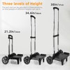 Folding Backpack Trolley with Large Solid Tank Wheels, Aluminum Alloy